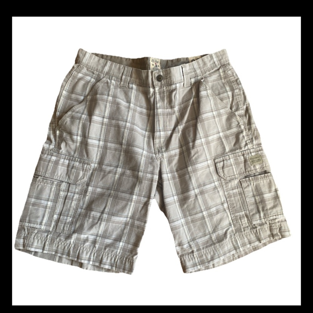 Red Head Cargo Plaid Shorts Mens Outdoor Utility Hiking Skate Size 36 Waist EUC